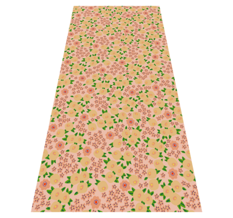 Floral vinyl rug with original peach floral pattern - TenStickers