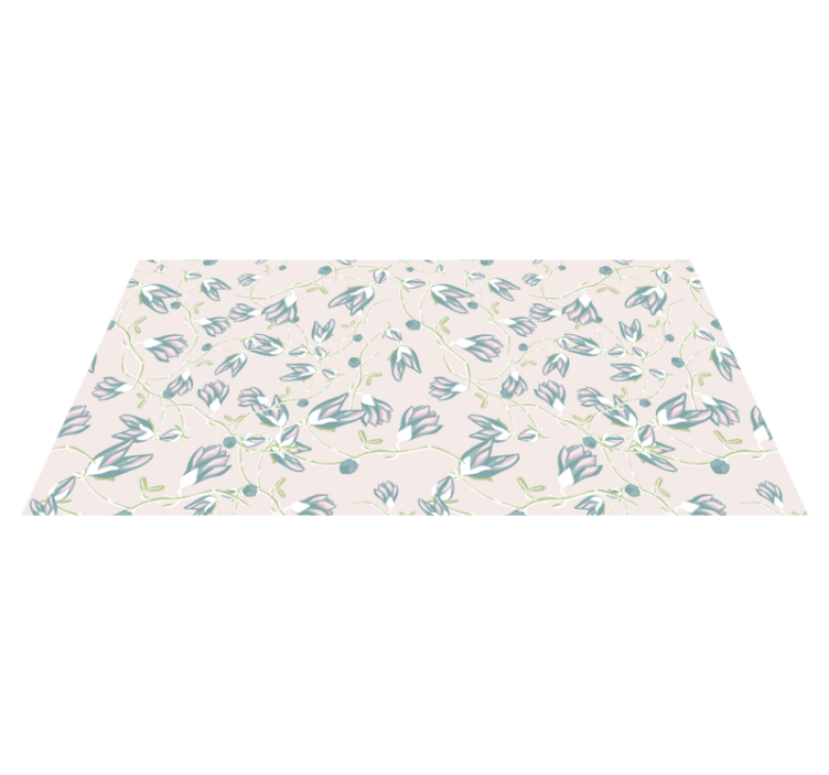 Floral vinyl rug with leaves and flowers design - TenStickers