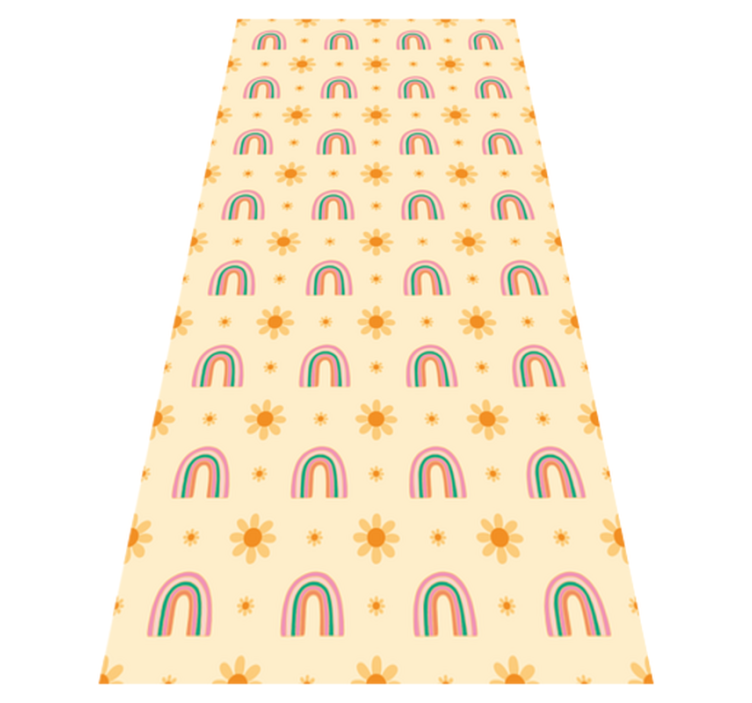Flowers and rainbows floral vinyl rug - TenStickers