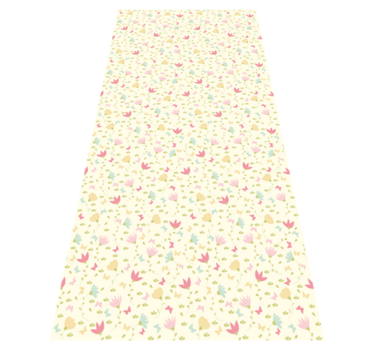 Floral vinyl rug flowers and butterflies - TenStickers