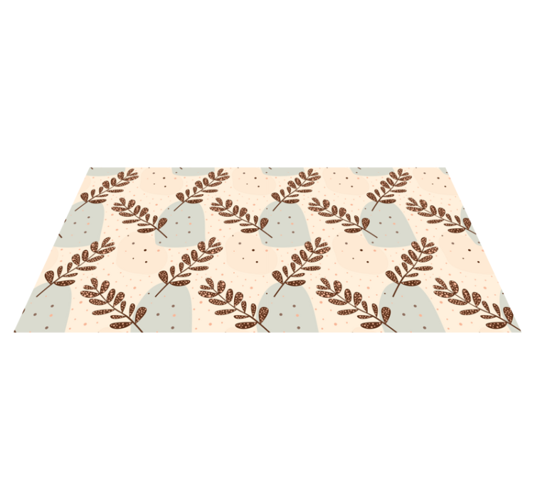 Floral vinyl rug in pastel branch aesthetic - TenStickers