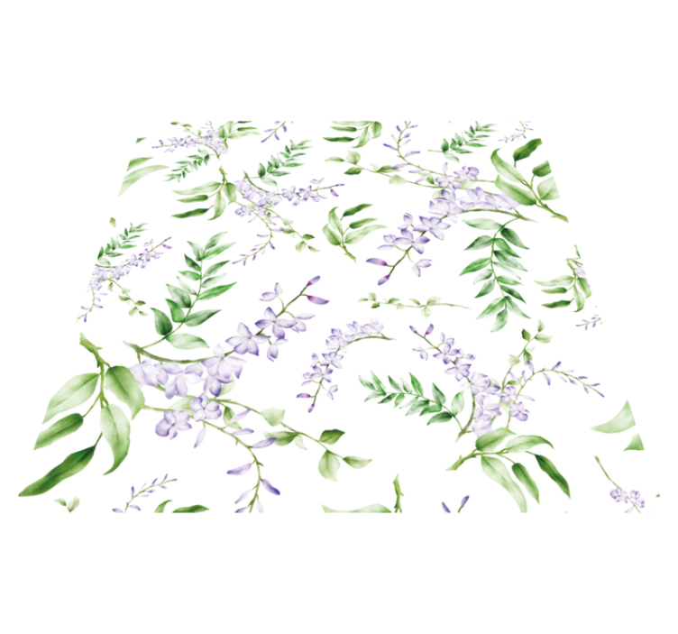 Floral vinyl rug lavender window motif - TenStickers