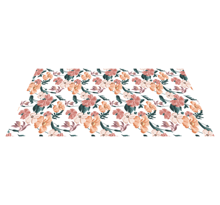 Floral vinyl rug blooming pattern design - TenStickers