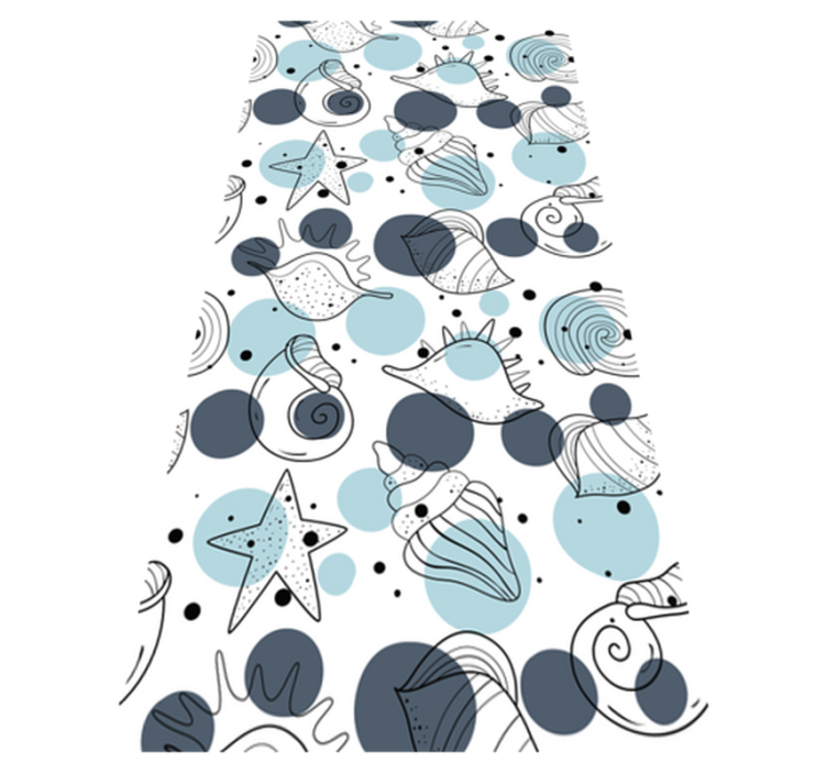 Floral vinyl rug with elegant shell designs - TenStickers