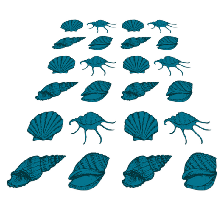 Floral vinyl rug with decorative shell designs - TenStickers