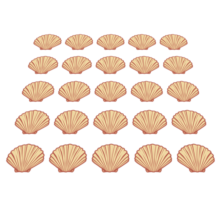 Floral vinyl rug with seashell design - TenStickers