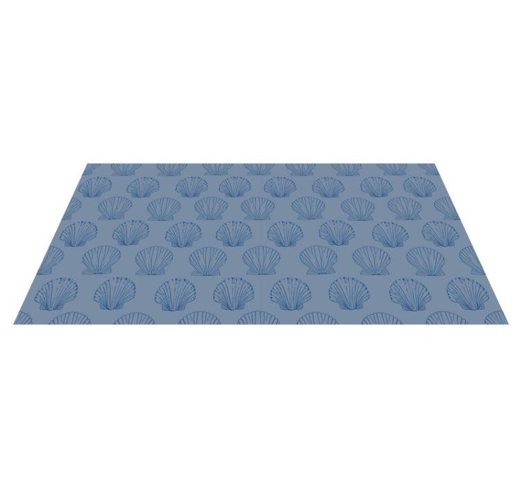 Floral vinyl rug with shell pattern design - TenStickers