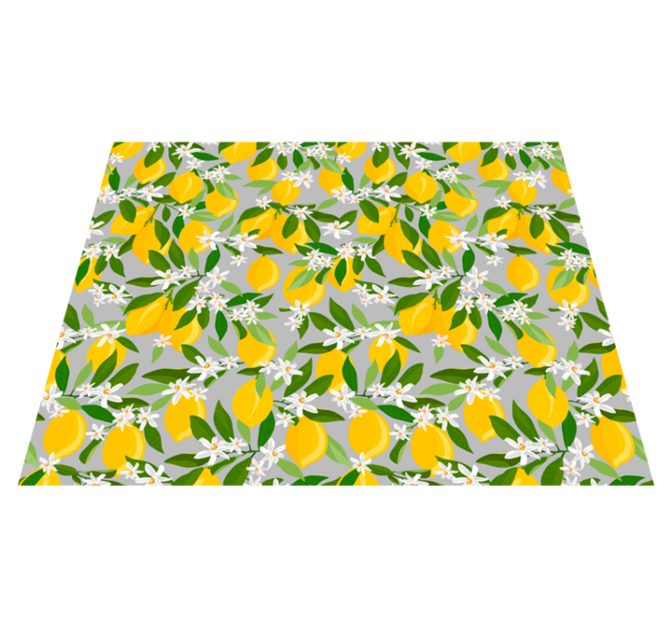 Floral vinyl rug lemon blossom design - TenStickers