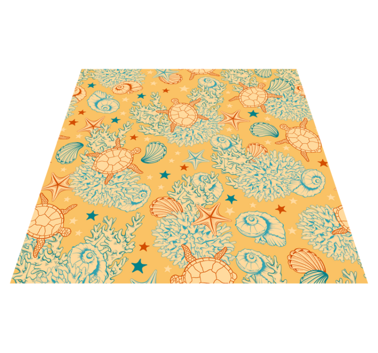 Floral vinyl rug inspired by coral and marine life - TenStickers