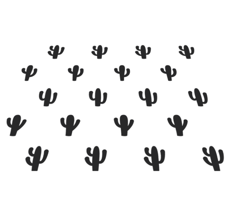 Floral vinyl rug with cactus pattern design - TenStickers