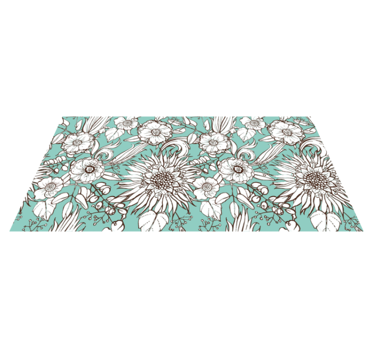 Floral vinyl rug floral motifs collection - TenStickers