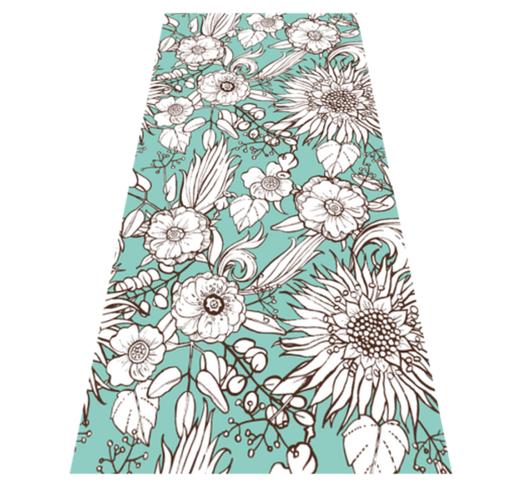 Floral vinyl rug with floral screen design - TenStickers