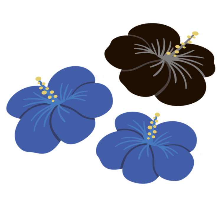 Floral vinyl rug hibiscus flower design - TenStickers