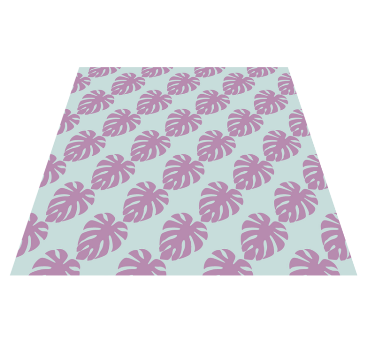 Floral vinyl rug with leaf pattern print - TenStickers