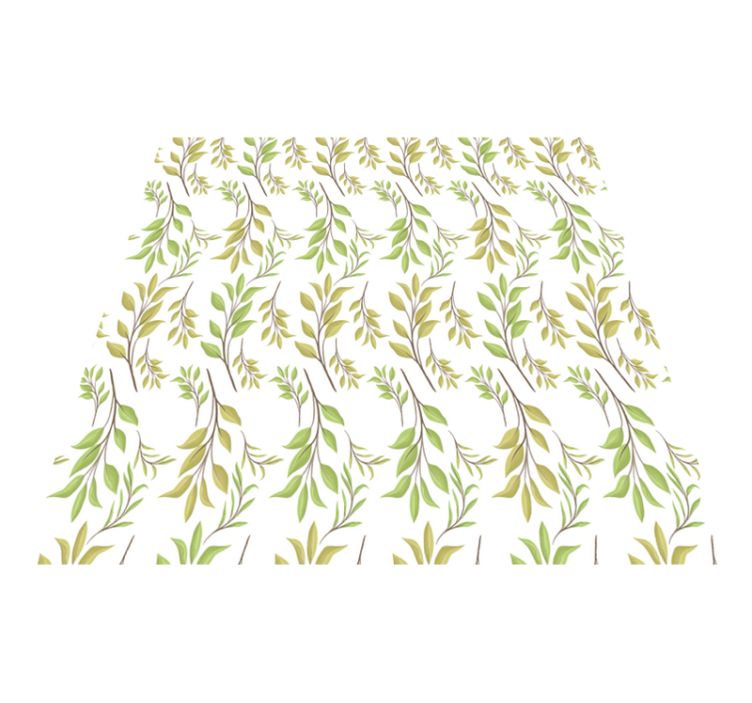 Floral vinyl rug with lush green design - TenStickers
