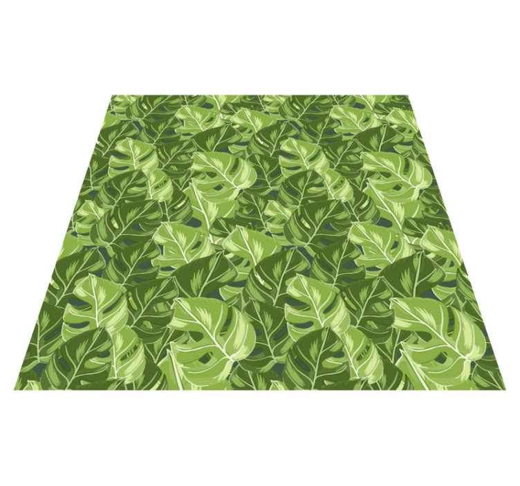 Floral vinyl rug with lush leaf designs - TenStickers
