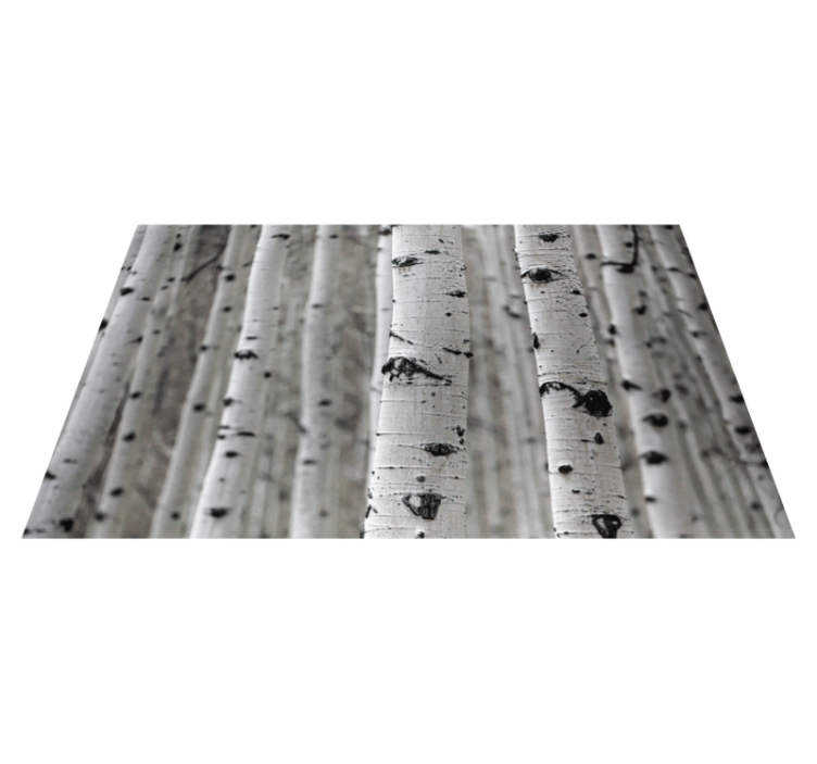Floral vinyl rug birch forest landscape - TenStickers