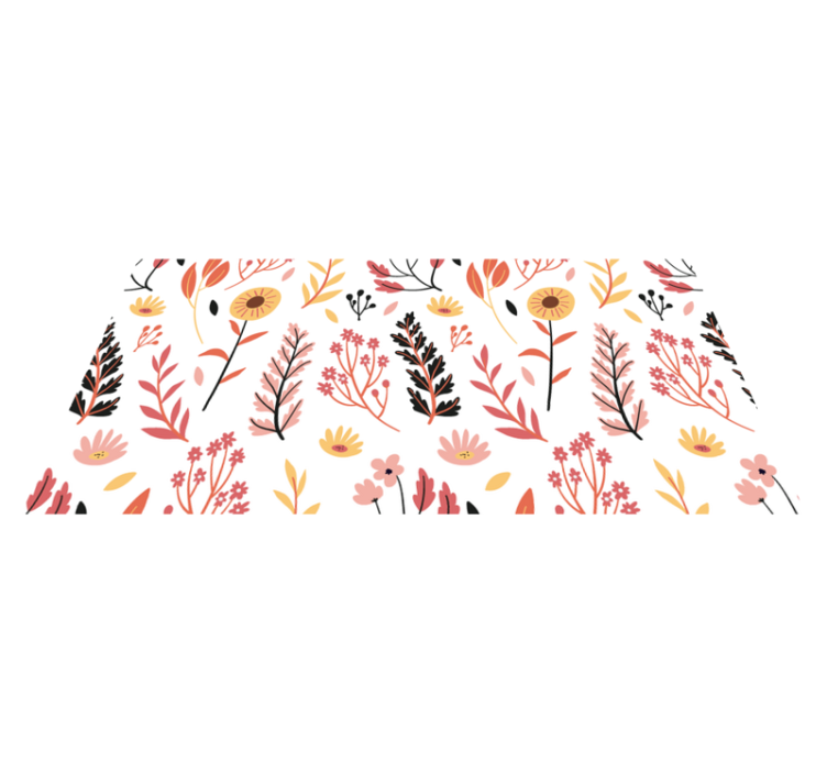 Floral vinyl rug floral motif decor - TenStickers