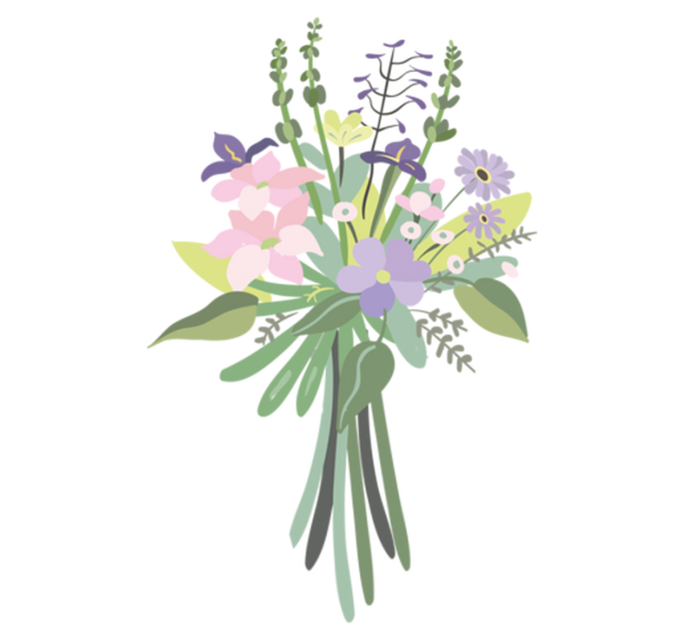 Colorful floral bouquet floral vinyl rug - TenStickers