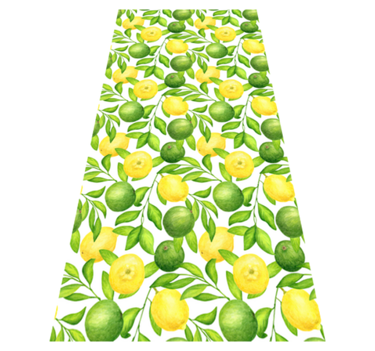 Floral vinyl rug with lemon and lime design - TenStickers
