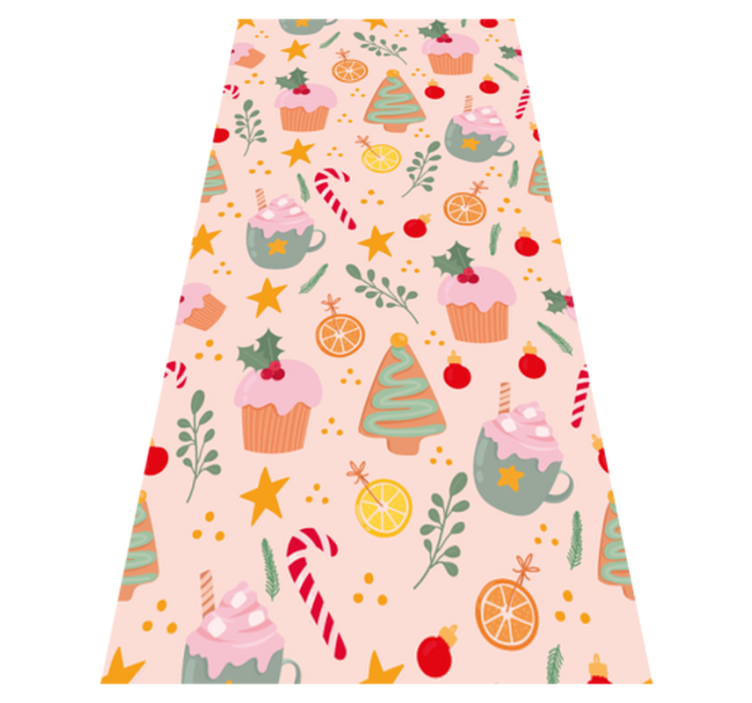 Christmas vinyl rug featuring candy canes and trees - TenStickers
