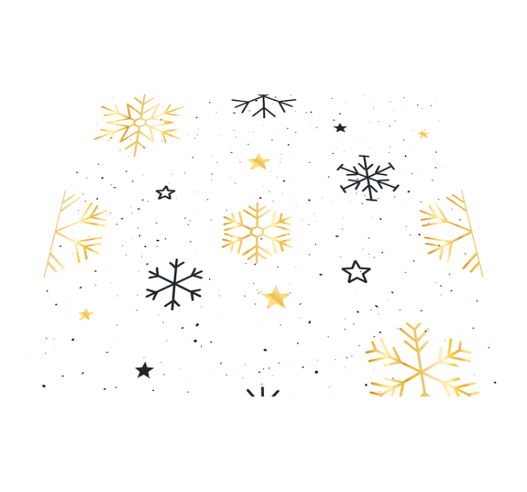 Christmas vinyl rug in black and gold snowflakes - TenStickers
