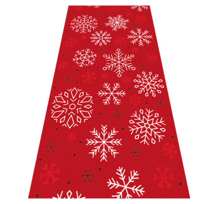 Christmas vinyl rug snowflakes on red background - TenStickers