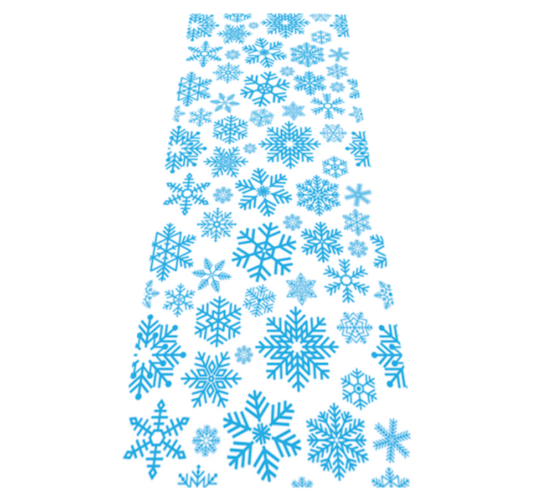 Christmas vinyl rug featuring blue snowflake designs - TenStickers