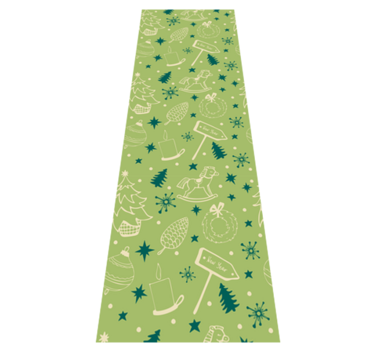 Christmas vinyl rug with festive green design - TenStickers
