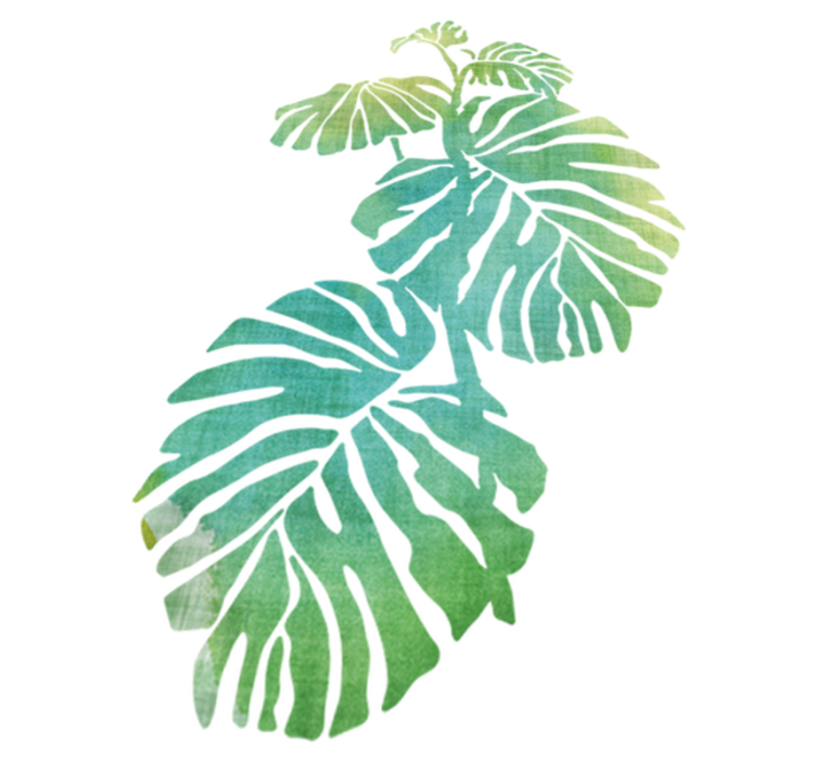 Floral vinyl rug swiss cheese plant design - TenStickers