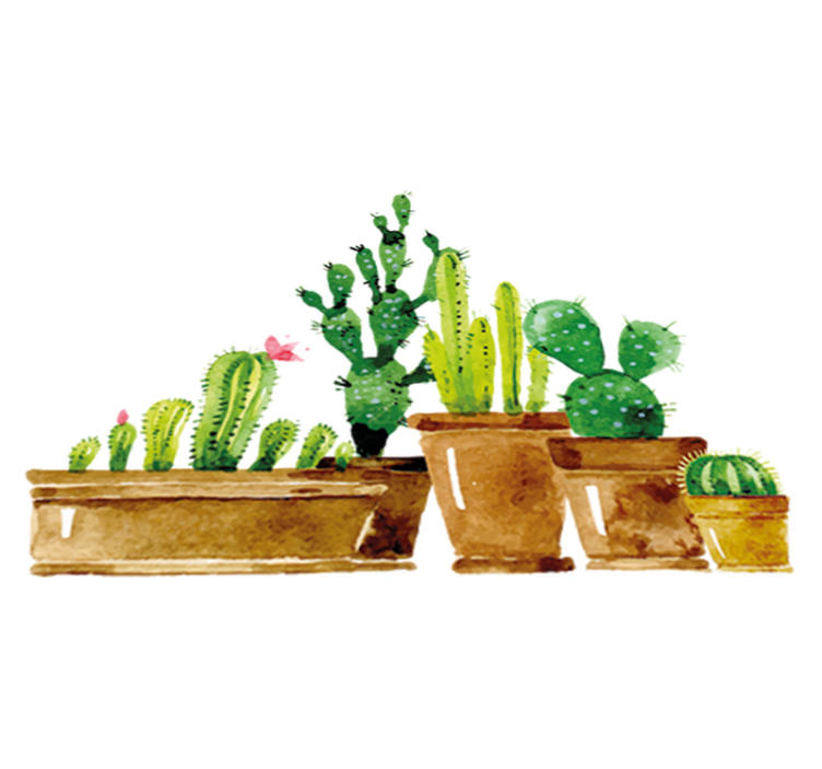 Floral vinyl rug for your homemade cactus garden - TenStickers