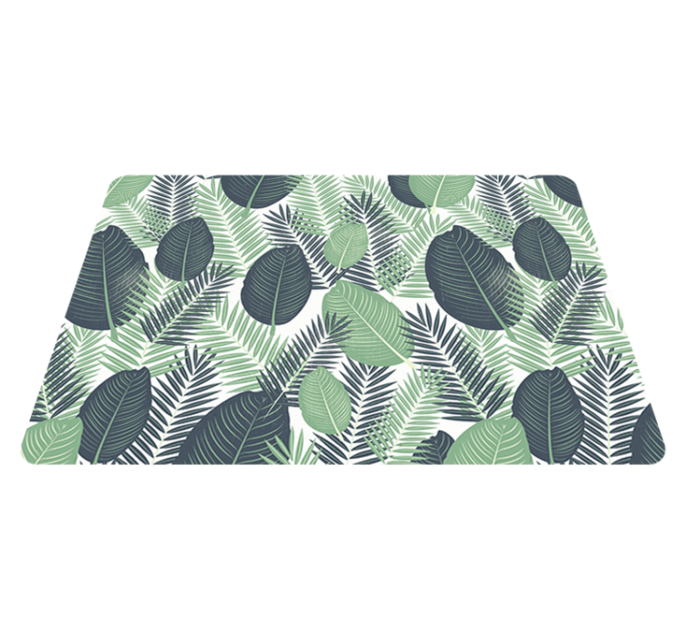 Jungle green vegetation floral vinyl rug - TenStickers