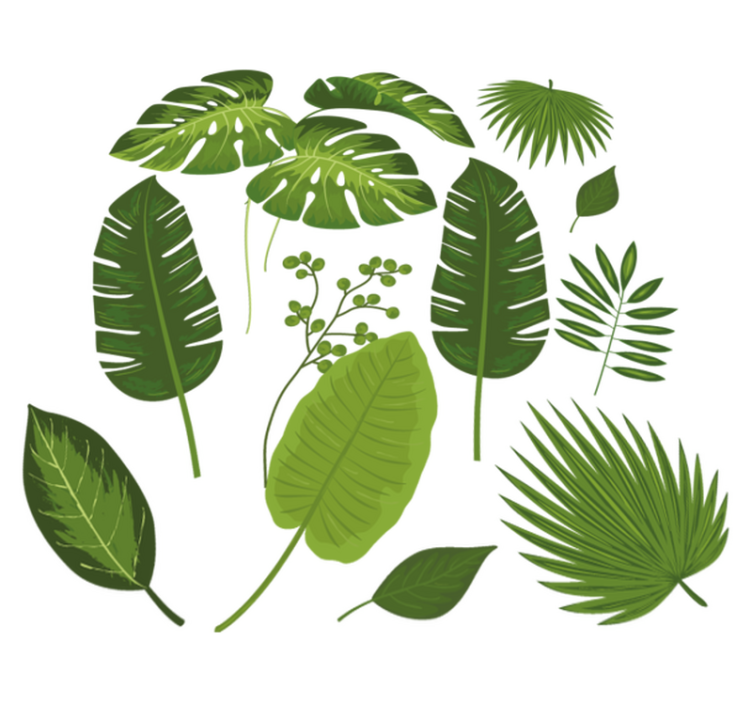 Floral vinyl rug with assorted leaves - TenStickers