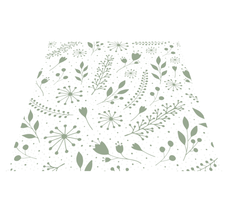 Floral vinyl rug with leafy flower design - TenStickers
