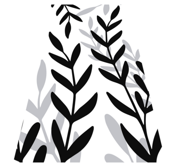 Floral vinyl rug with translucent plant design - TenStickers