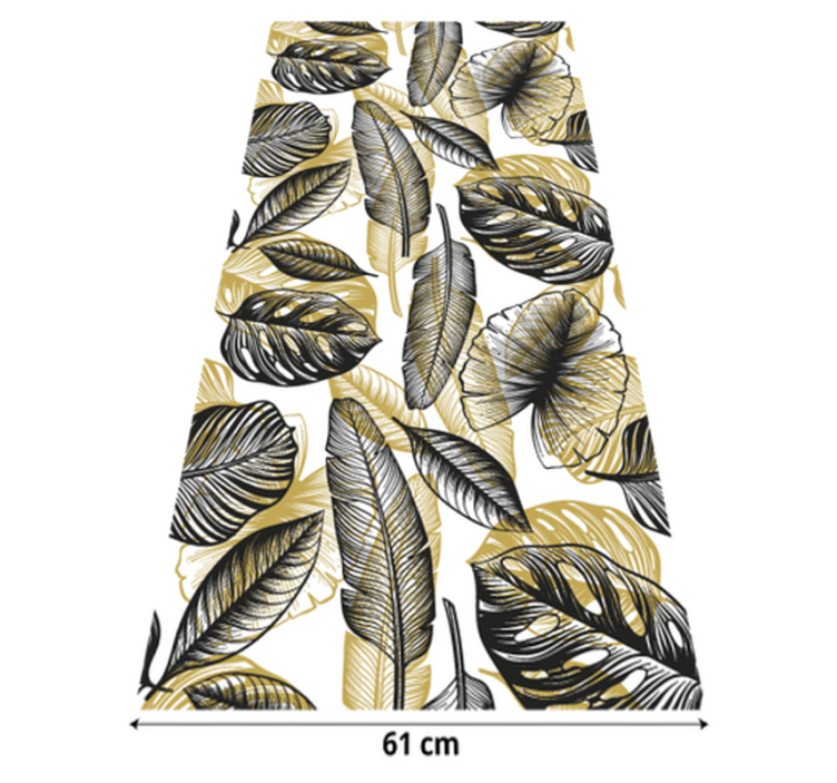 Floral vinyl rug elegant tropical plants - TenStickers