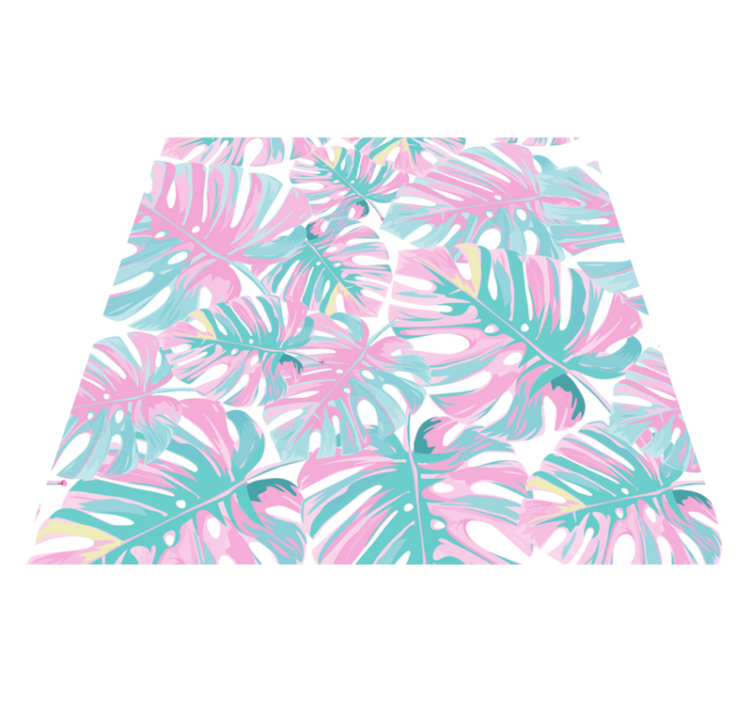 Floral vinyl rug monstera deliciosa pattern - TenStickers