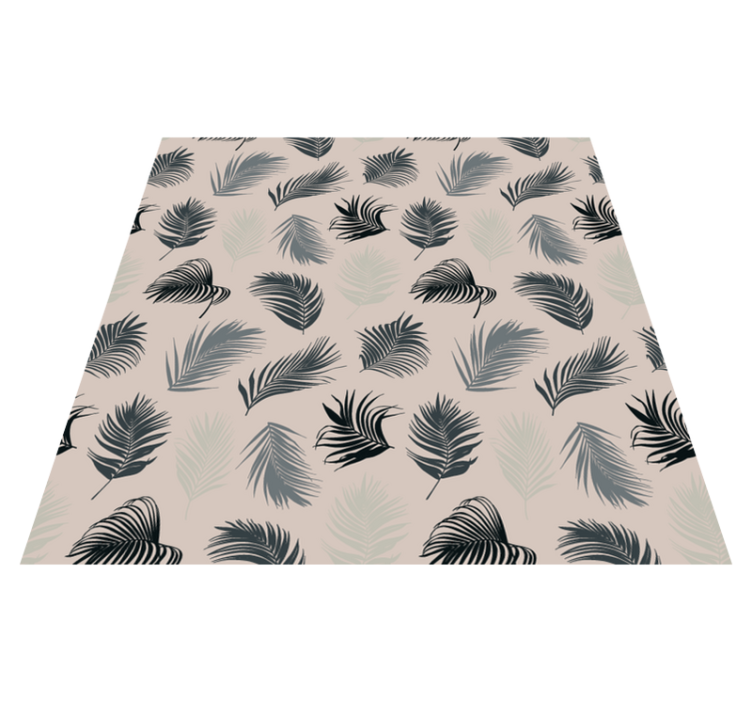 Floral vinyl rug with vibrant palm leaf design - TenStickers
