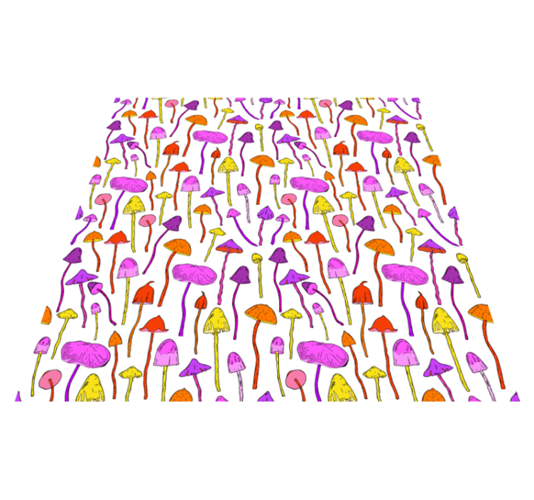 Floral vinyl rug with psychedelic mushroom pattern - TenStickers