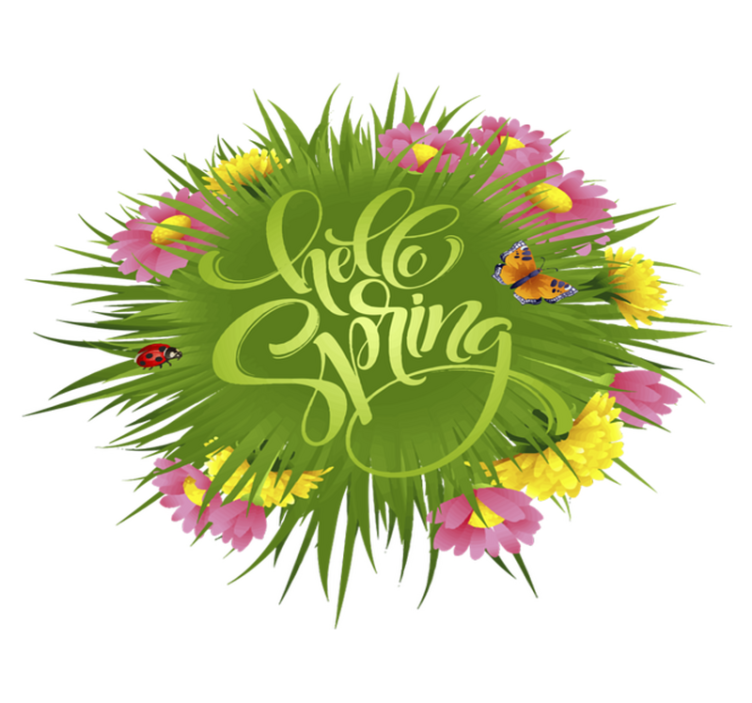 Spring field flower floral vinyl rug - TenStickers