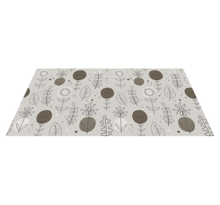 Floral vinyl rug in earthy tones pattern - TenStickers