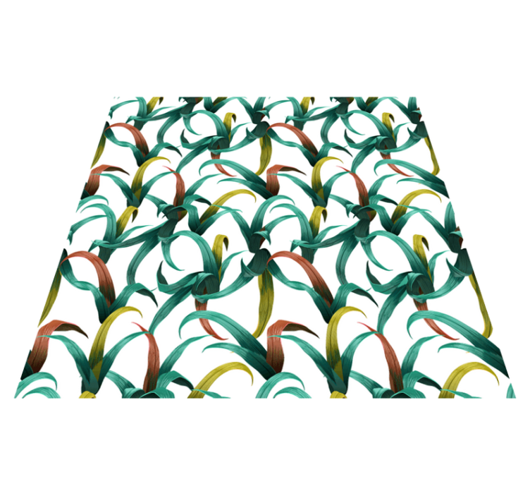 Floral vinyl rug with beautiful tropical plant design - TenStickers