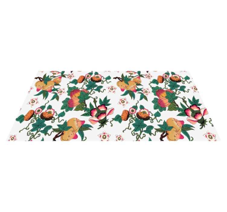 Multicolor floral summer print vinyl rug - TenStickers