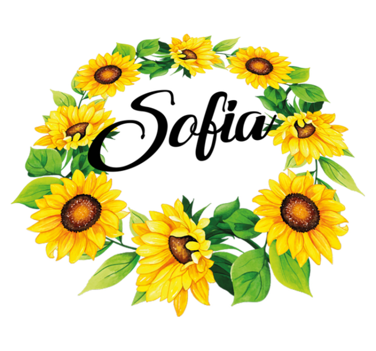 Floral vinyl rug with personalized summer crown - TenStickers