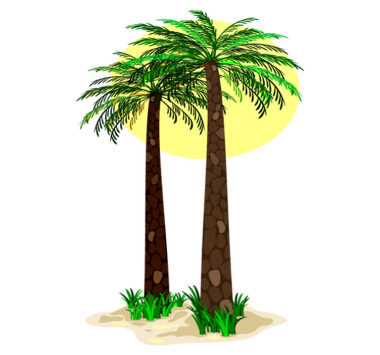 Floral vinyl rug tropical palm trees - TenStickers