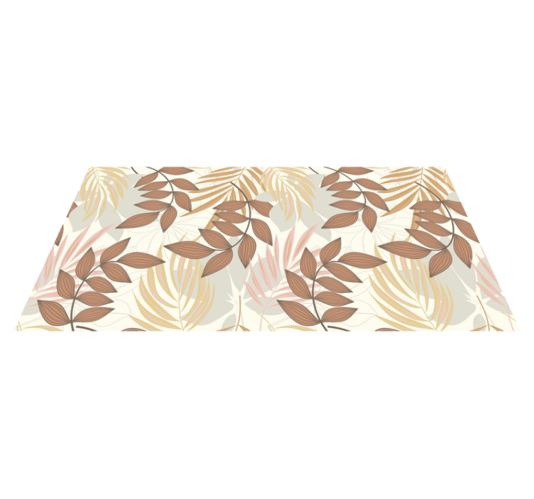 Floral vinyl rug elegant leaf design - TenStickers