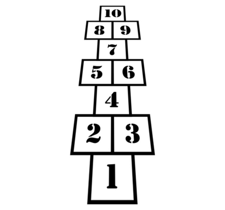 Gaming vinyl rug modern hopscotch mat - TenStickers