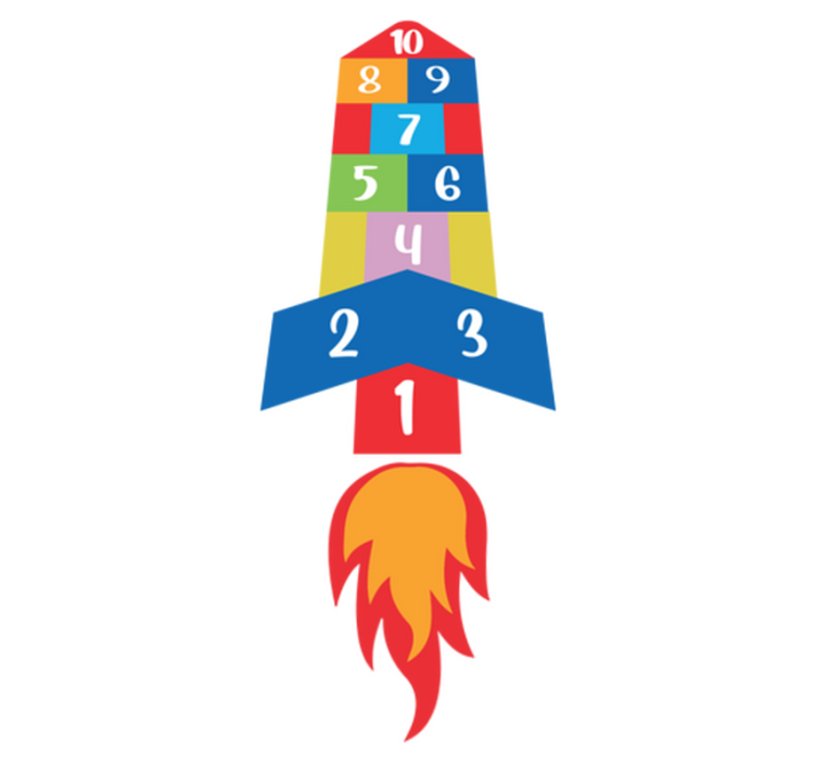 Gaming vinyl rug rocket hopscotch - TenStickers