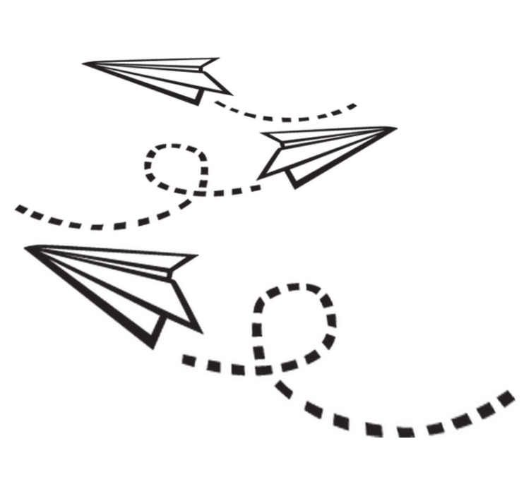 Gaming vinyl rug paper airplane decor - TenStickers