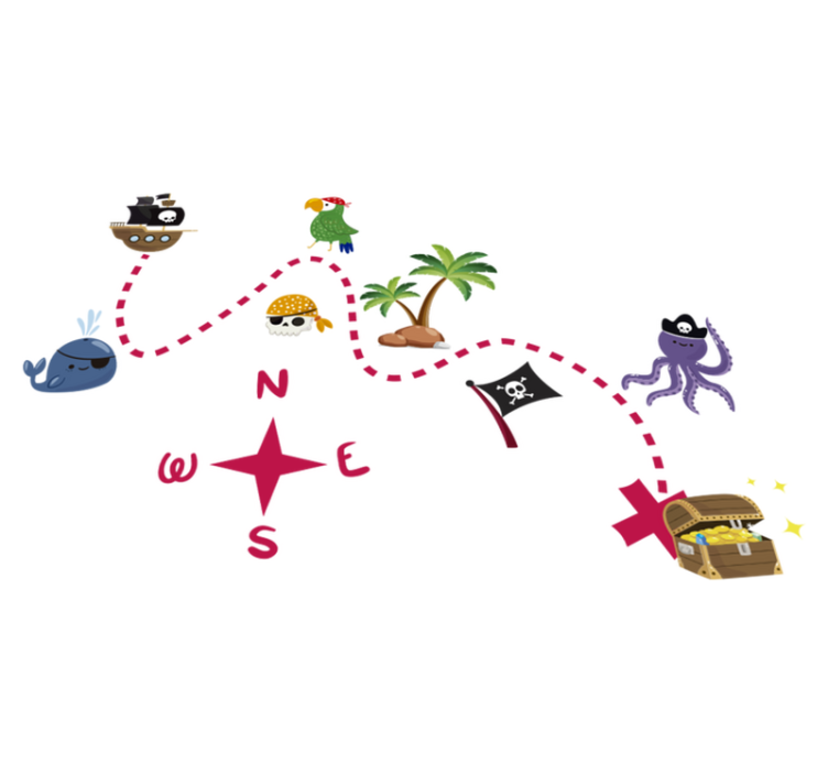 Gaming vinyl rug treasure map - TenStickers